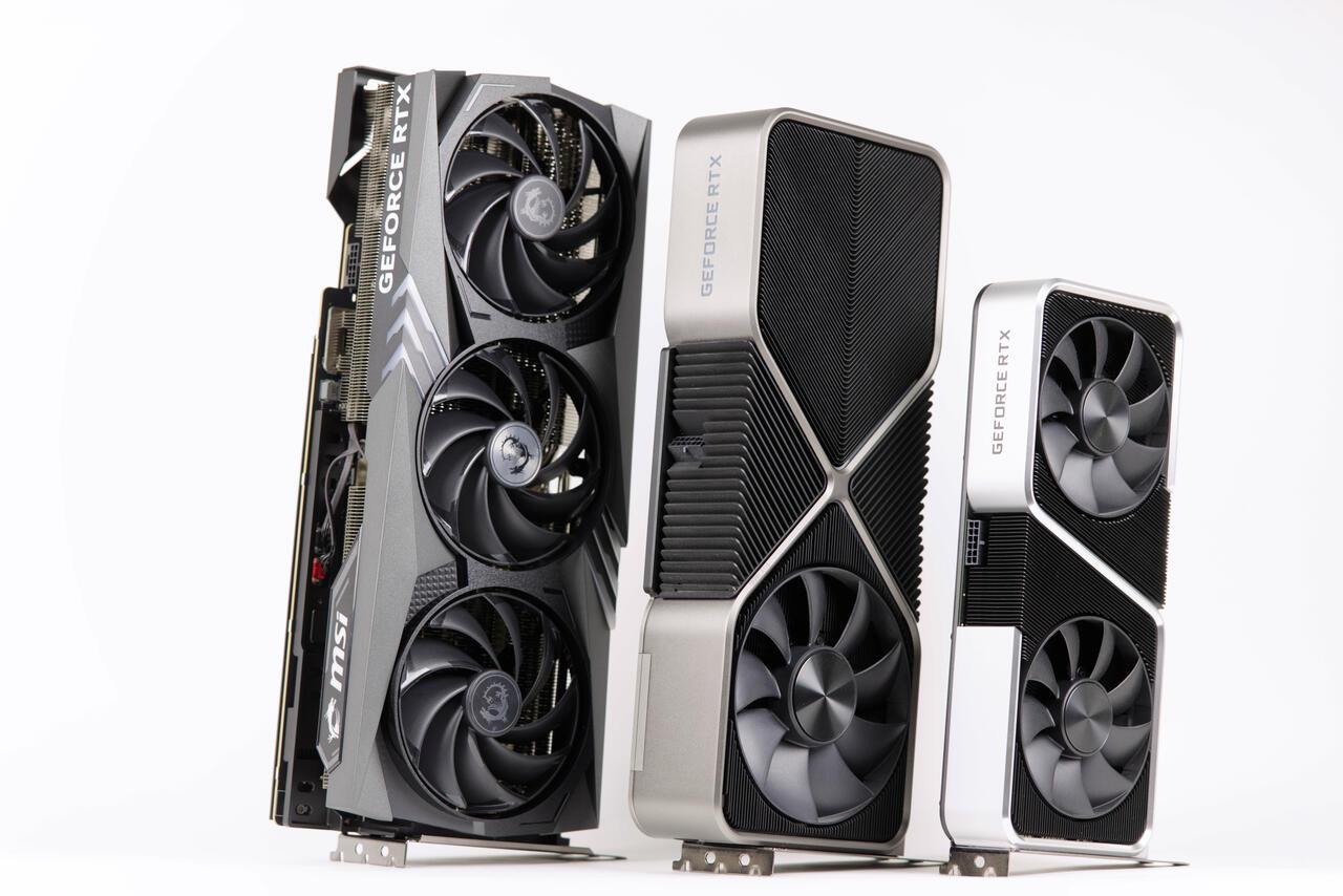 GeForce RTX 4090, RTX-3090 und RTX-3060-Ti  Bild © PCMasters.de